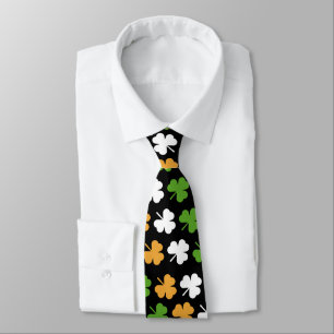 Ireland flag from shamrocks neck tie