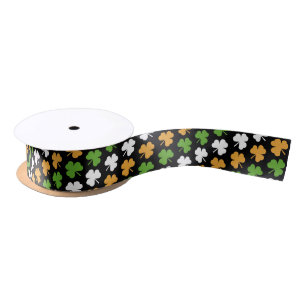 Ireland flag from shamrocks satin ribbon