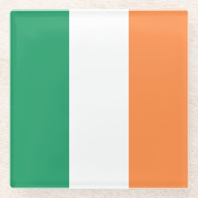 Ireland Flag Glass Coaster (Front)