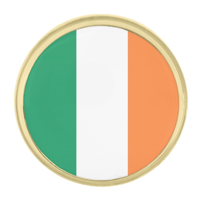 Ireland Flag Gold Finish Lapel Pin (Front)
