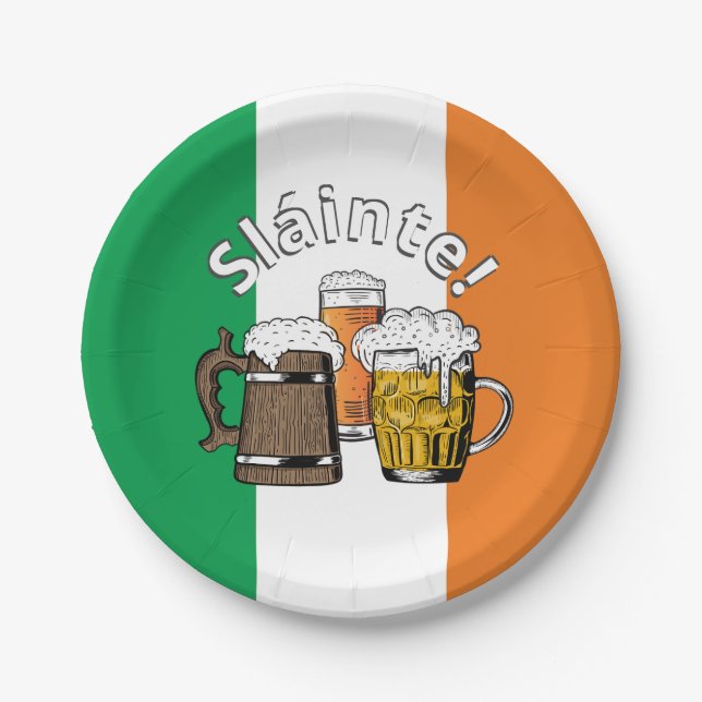 IRELAND FLAG Great Irish Beer Paper Plates (Front)