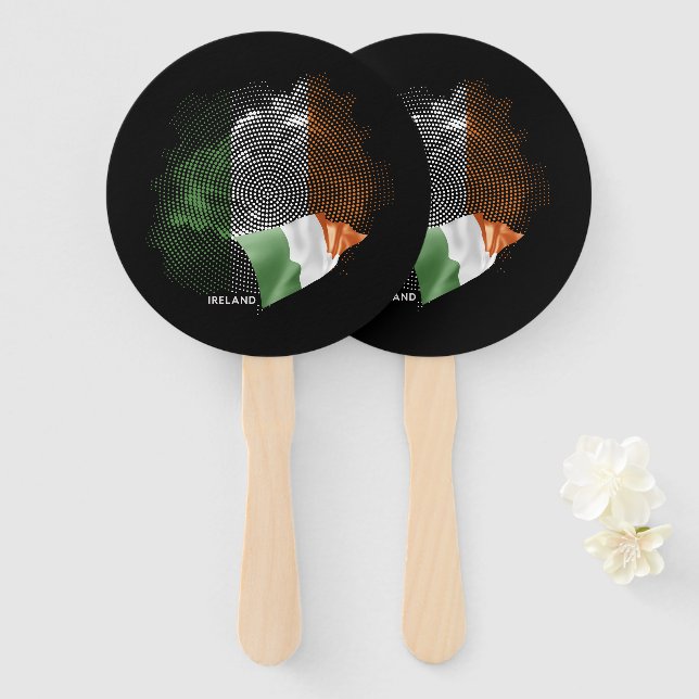 Ireland flag hand fan (Front and Back)