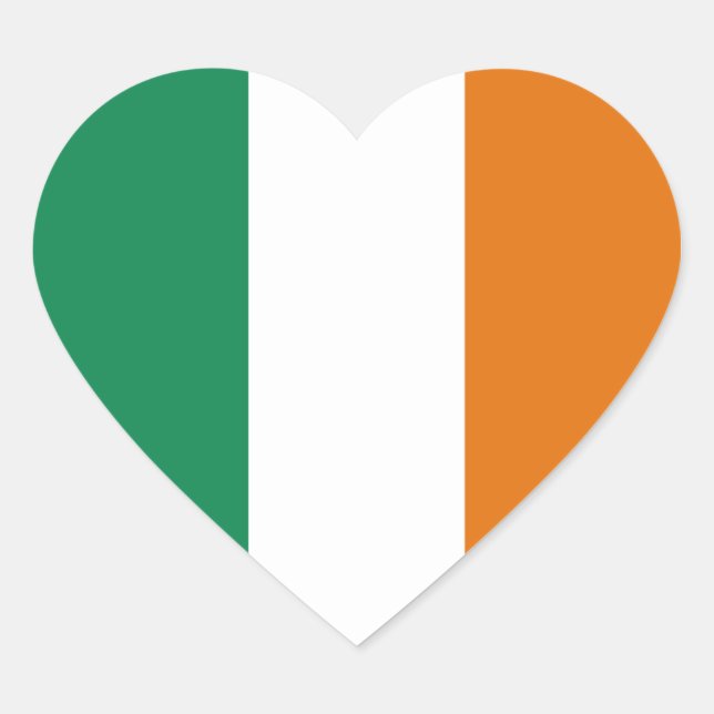 Ireland Flag Heart Sticker (Front)