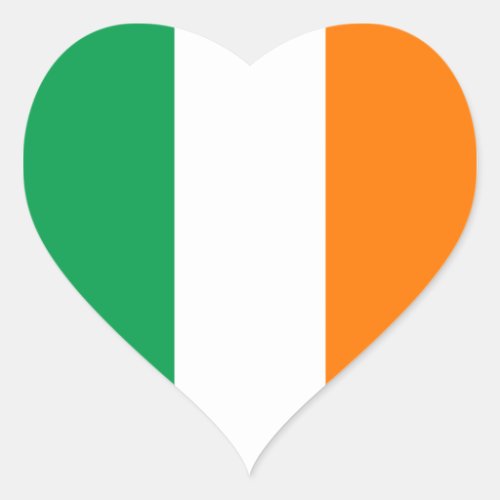 Ireland Flag Heart Sticker