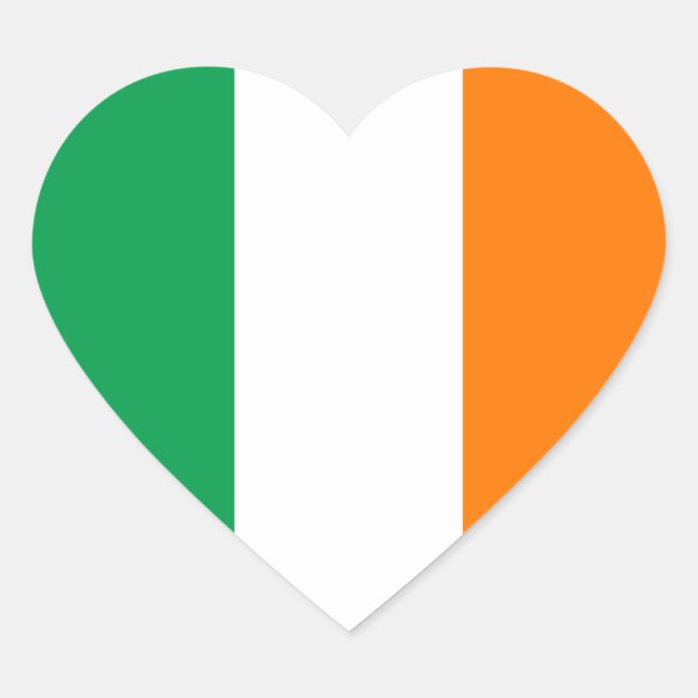Ireland Flag Heart Sticker (Front)