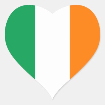 Ireland Flag Heart Sticker by StillImages at Zazzle