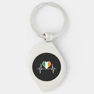 Ireland Flag Heartbeat Keychain