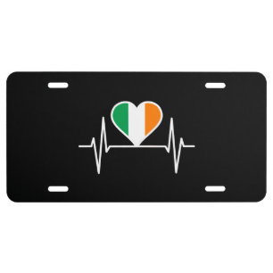 Ireland Flag Heartbeat License Plate