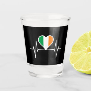 Ireland Flag Heartbeat Shot Glass