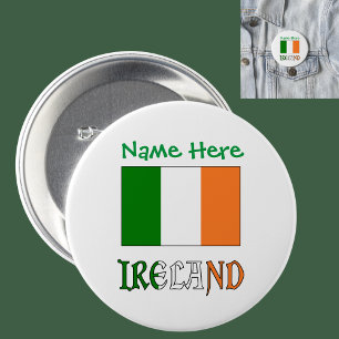Ireland Flag Heritage Button Pin LGBTQ Personalize
