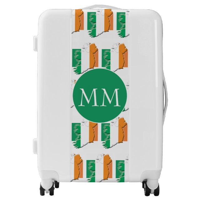IRELAND Flag | IRISH Map | Monogram Luggage (Front)