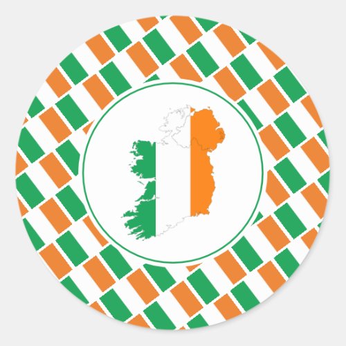 IRELAND FLAG Irish Map Stylish Patriotic Classic Round Sticker