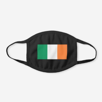 Ireland Flag Irish Patriotic Black Cotton Face Mask by YLGraphics at Zazzle