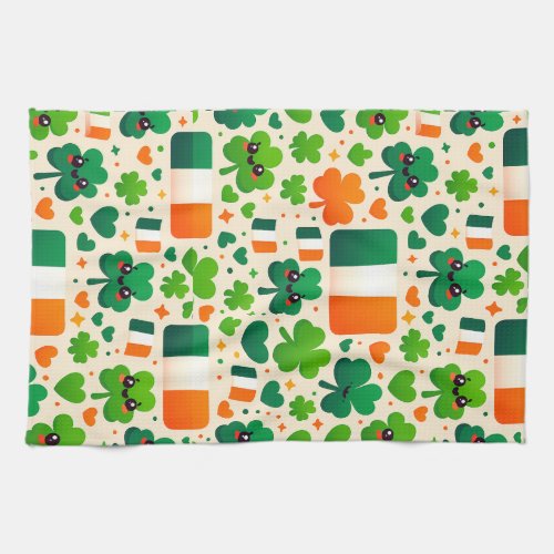 Ireland Flag Irish Shamrock Celtic St Patricks Day Kitchen Towel