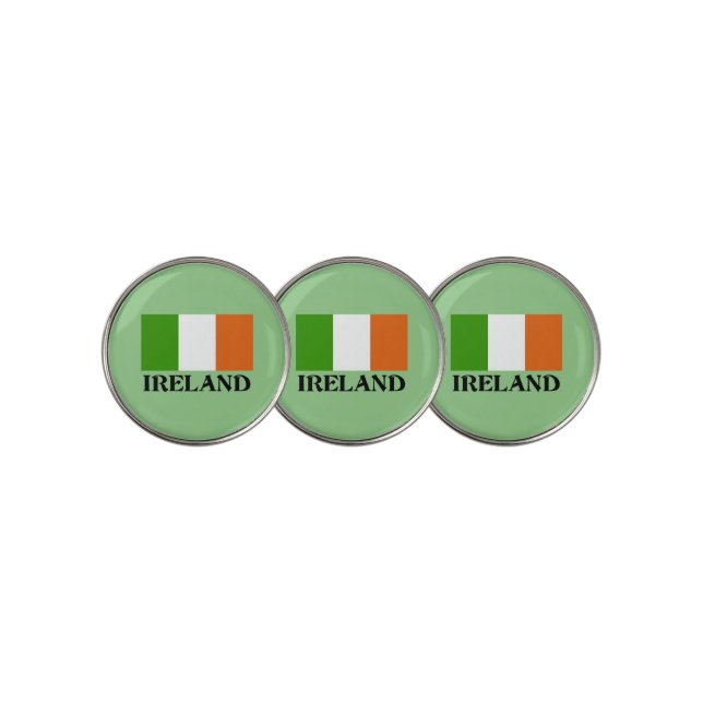 Ireland Flag, labeled, Golf Ball Marker (3 Up)