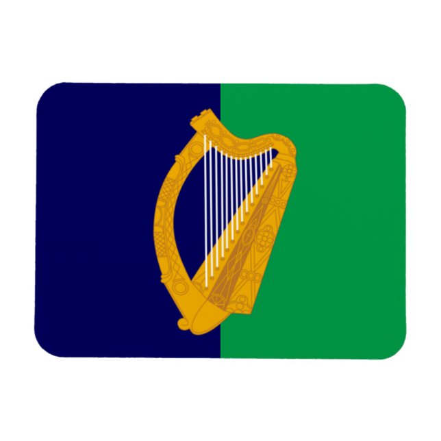 Ireland Flag Magnet - Harp on Blue & Green (Horizontal)