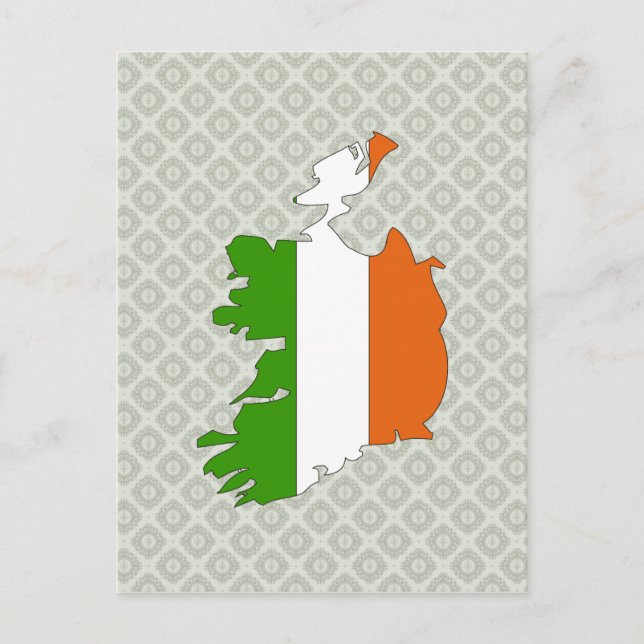 Ireland Flag Map full size Postcard (Front)