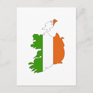 Ireland flag map postcard
