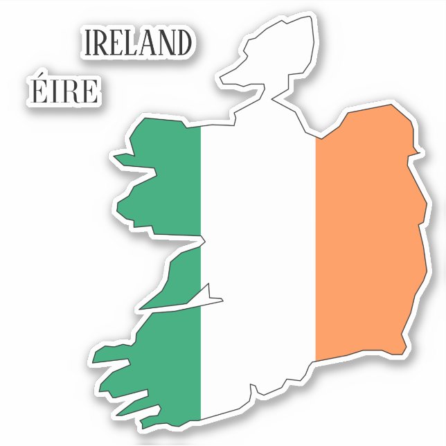 Ireland Flag Map Sticker (Front)