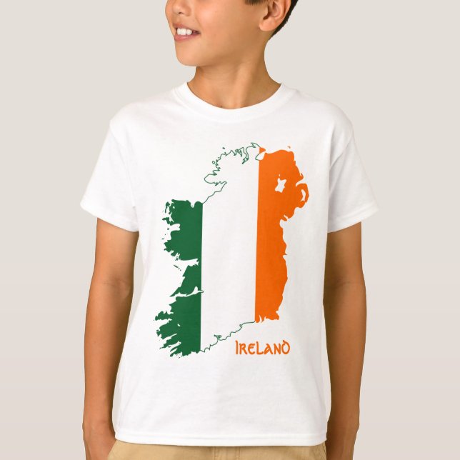 Ireland Flag Map T-Shirt (Front)