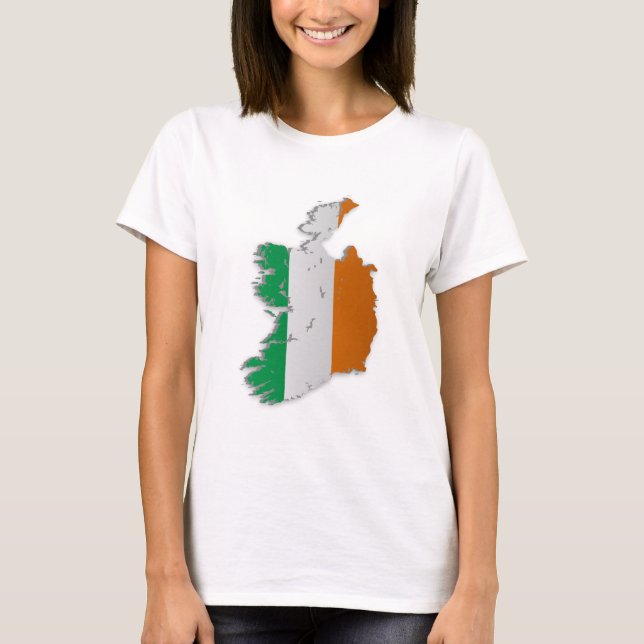 Ireland Flag Map T-Shirt (Front)