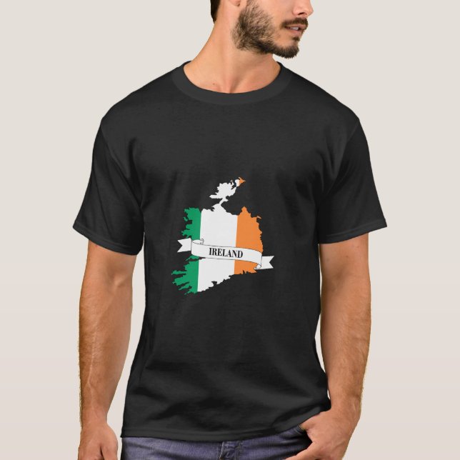  ireland flag map T-Shirt (Front)