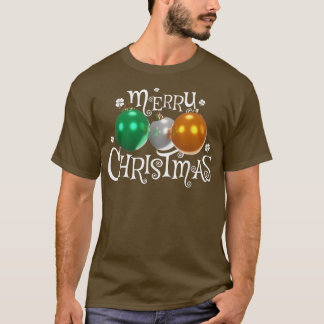 Ireland Flag Merry Christmas Balls Irish Patriotic T-Shirt