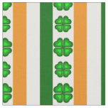 Ireland flag/Orange, white and green, shamrocks Fabric