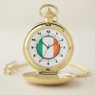 Ireland Flag Pocket Watch: Gold Watch