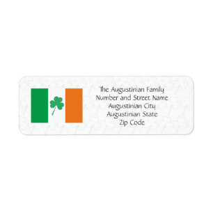 IRELAND FLAG Shamrock Custom Return Address Label