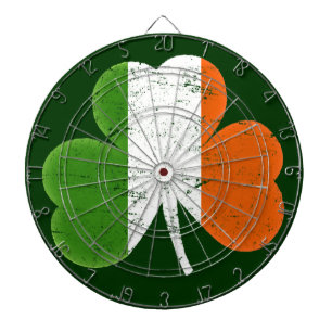 Ireland Flag Shamrock Dartboard With Darts