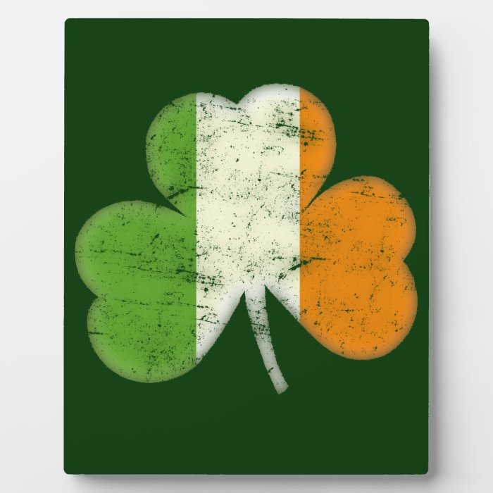 Ireland Flag Shamrock Display Plaque