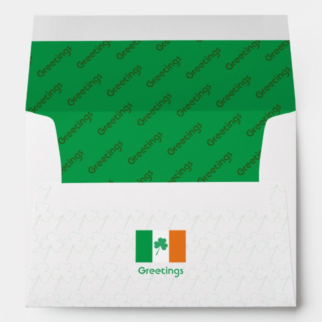 IRELAND FLAG Shamrock Envelope (Back (Bottom))