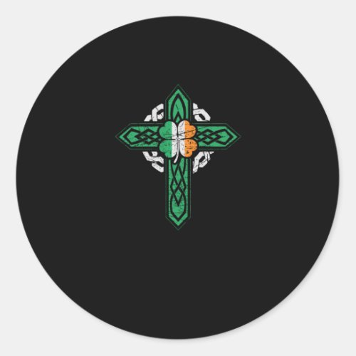Ireland flag shamrock Irish Celtic knot Classic Round Sticker