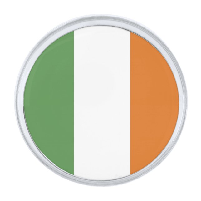 Ireland flag silver finish lapel pin (Front)