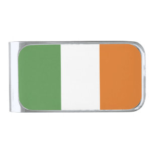 Ireland flag silver finish money clip