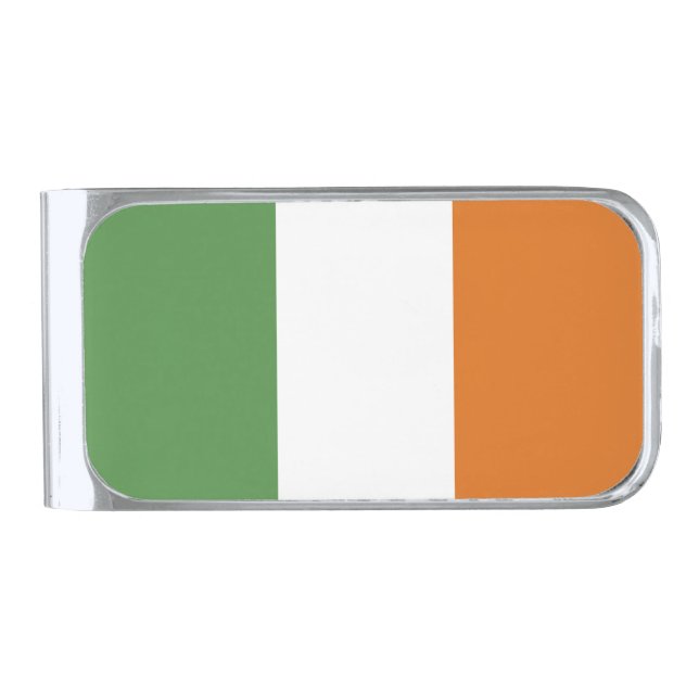 Ireland flag silver finish money clip (Front)