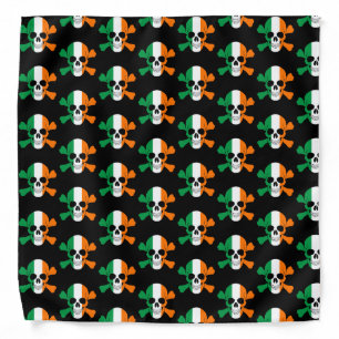 Ireland Flag Skull And Crossbones Bandana