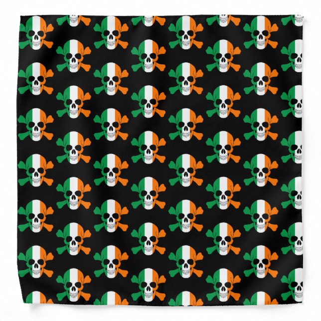 Ireland Flag Skull And Crossbones Bandana (Front)