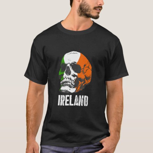Ireland Flag Skull Irish Pride Patriotic  T_Shirt