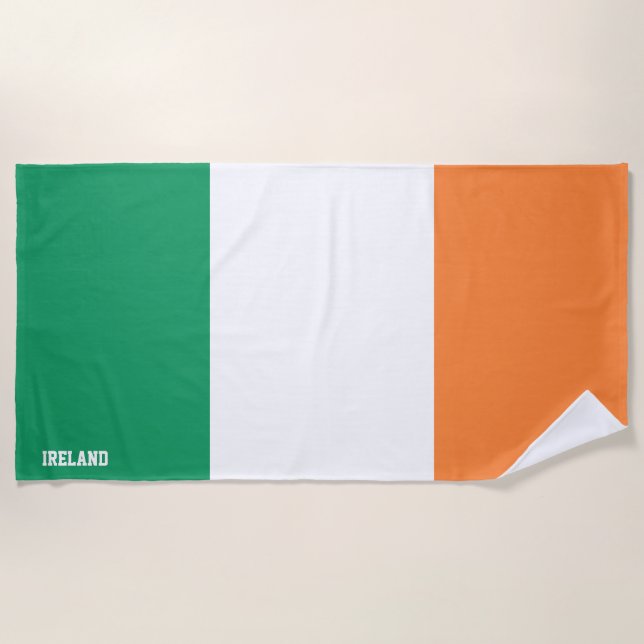 Ireland Flag Splendid Patriotic Beach Towel (Front)