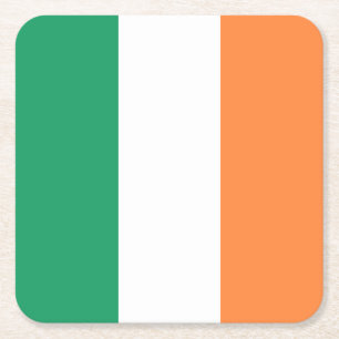 Ireland Flag Square Paper Coaster