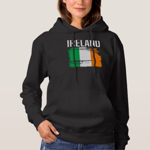 Ireland Flag St Patricks Day Vintage Distressed Ir Hoodie