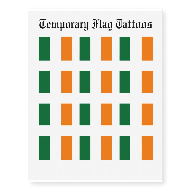Ireland Flag Temporary Tattoos (Front)