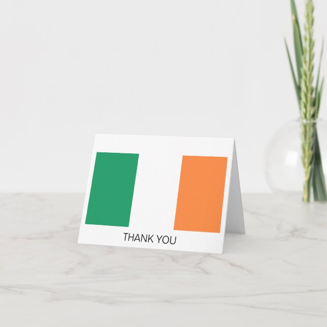 Ireland Flag Thank You Card (Front)