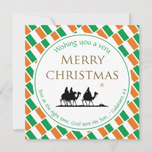 IRELAND FLAG Three Wise Men IRISH Christmas Holiday Card