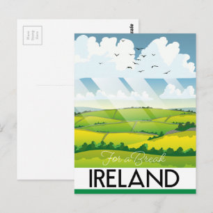 Ireland for a break travel postcard