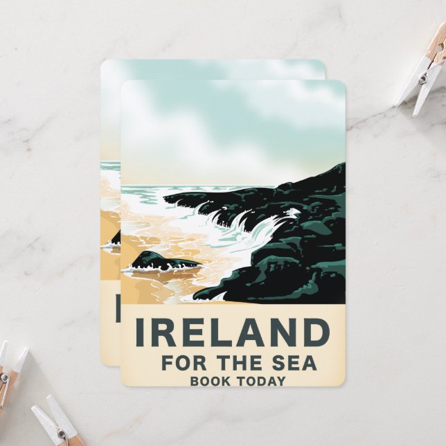 Ireland "For the Sea" Nautical travel poster (Front/Back In Situ)