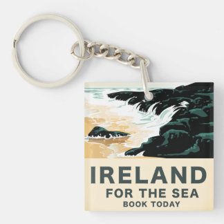 Ireland "For the Sea" Nautical travel poster Keychain