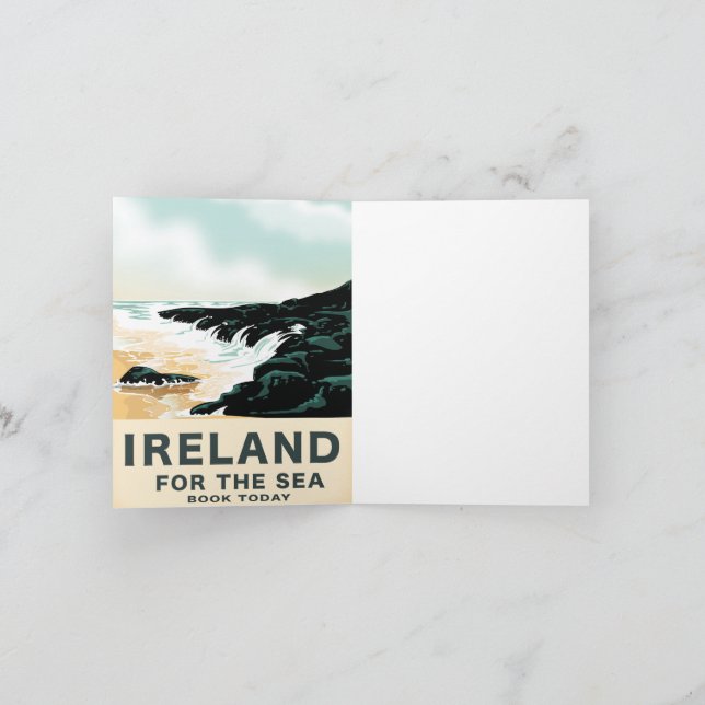 Ireland "For the Sea" Nautical travel poster Note Card (Inside)